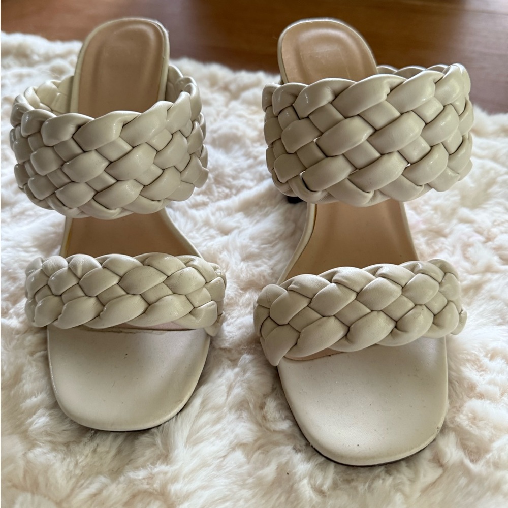 Elegant Cream Braided Women's Sandals
